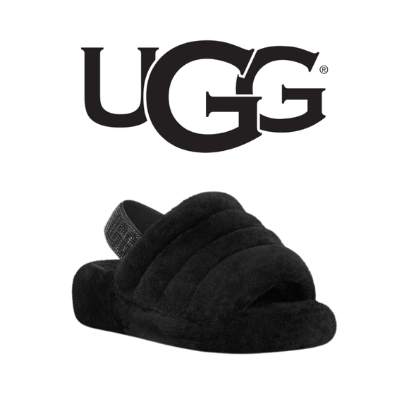 UGG- Fluff Yeah Bling Slide - Black - Picture 2 of 11